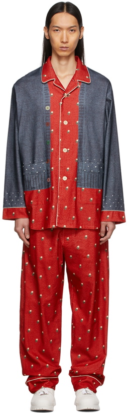 Photo: Undercover Red & Grey Evangelion Printed Pyjama Set