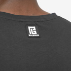 Balmain Men's Sleeve Print T-Shirt in Black/White