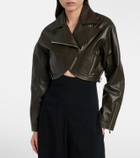 Alaïa Cropped leather biker jacket