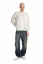 Salvatore Santoro Bomber Jacket In Grey Leather