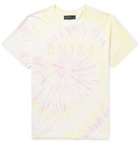 AMIRI - Logo-Flocked Tie-Dyed Cotton-Jersey T-Shirt - Yellow