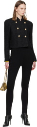 BALMAIN Black Tweed Officer Jacket