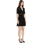 BALMAIN Black V-Neck Knit Flare Minidress