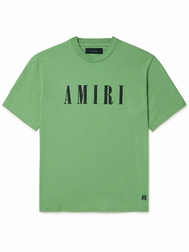 Photo: AMIRI - Logo-Print Cotton-Jersey T-Shirt - Green