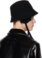 Y's Black Ear Flap Bucket Hat
