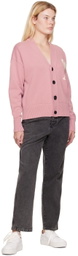 AMI Paris Pink Ami de Cœur Cardigan