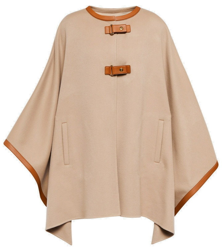 Photo: Loro Piana - Kirna leather-trimmed cashmere cape