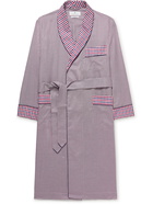 Turnbull & Asser - Piped Checked Cotton-Poplin Robe - Red