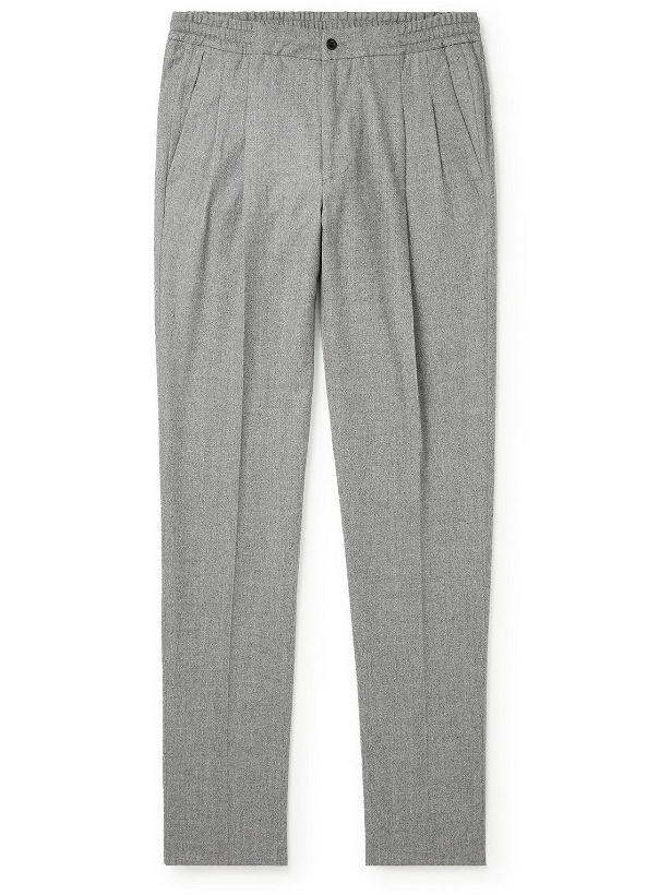 Photo: Rubinacci - Tapered Pleated Virgin Wool-Flannel Trousers - Gray