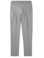 Rubinacci - Tapered Pleated Virgin Wool-Flannel Trousers - Gray