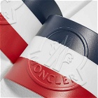 Moncler Men's Basile Tricolour Pool Slide in White/Red/Blue
