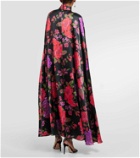Rodarte Caped floral silk maxi dress
