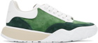 Alexander McQueen Green Suede Court Trainer Sneakers