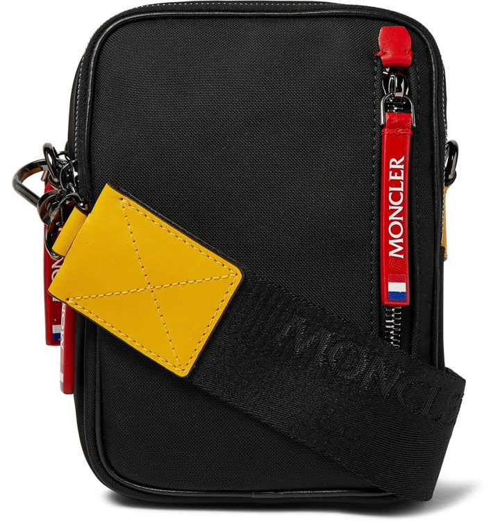 Photo: Moncler - Leather-Trimmed Drill Messenger Bag - Black