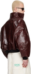 WILLY CHAVARRIA Brown Ruff Rider Leather Jacket