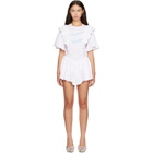 Sandy Liang White & Pink Filo Minidress