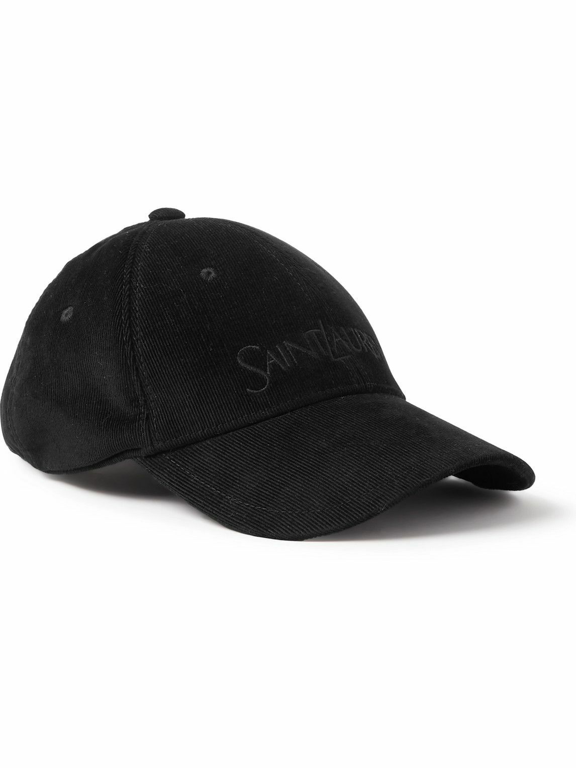 SAINT LAURENT - Logo-Embroidered Cotton-Cordurory Baseball Cap - Black ...