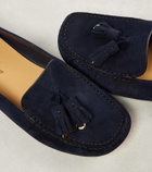 Loro Piana Dot Sole Walk suede driving shoes