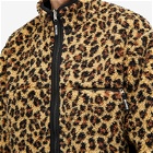 Wacko Maria Men's Reversible Leopard Fleece Jacket in Beige