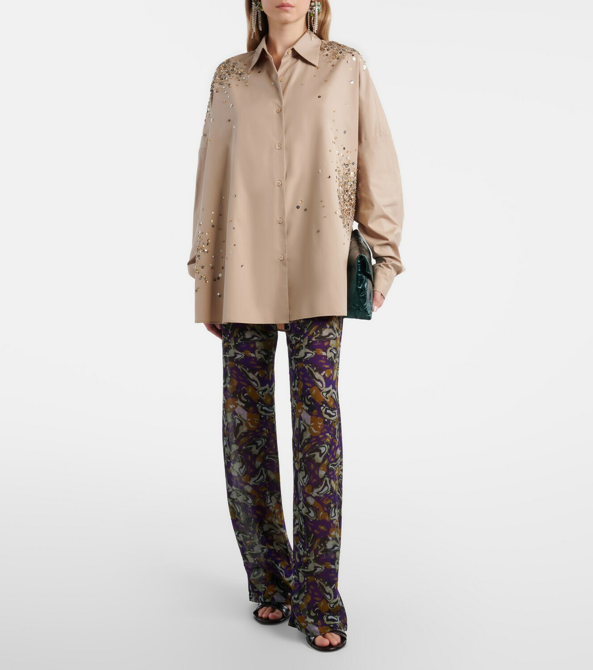 Dries Van Noten Printed wide-leg pants