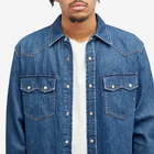 A.P.C. Men's x Natacha Ramsay Levi Western Denim Shirt in Washed Indigo