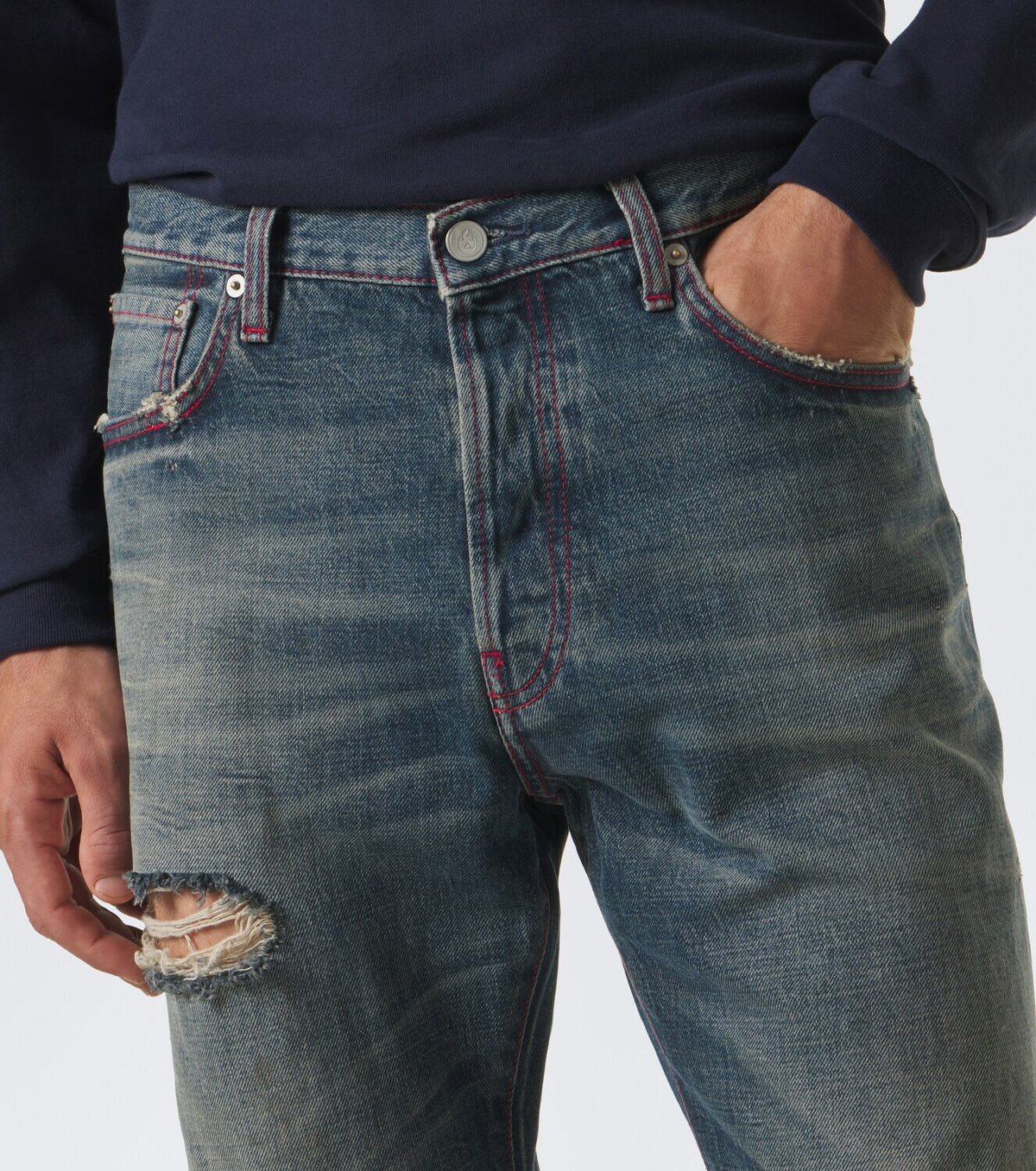 Acne Studios Re-edition distressed straight jeans