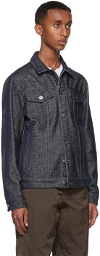Giorgio Armani Navy Cotton-Denim Blouson Jacket
