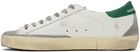 Golden Goose White & Green Super-Star Sneakers