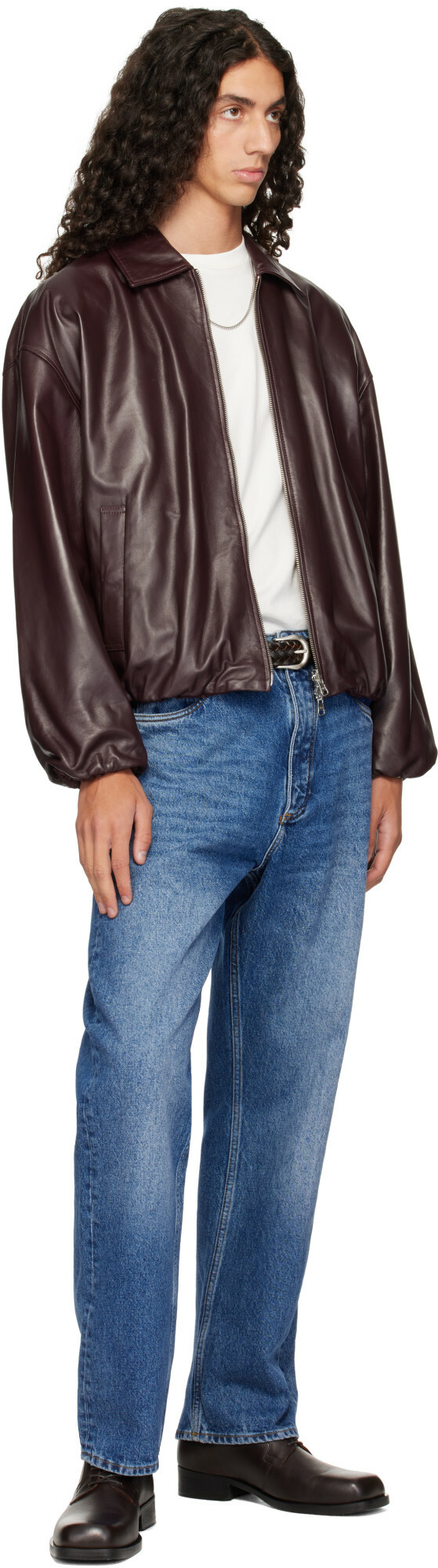 Arma Brown Backett Reversible Leather Bomber Jacket