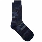 Anonymous Ism Patchwork Crew Sock in Navy
