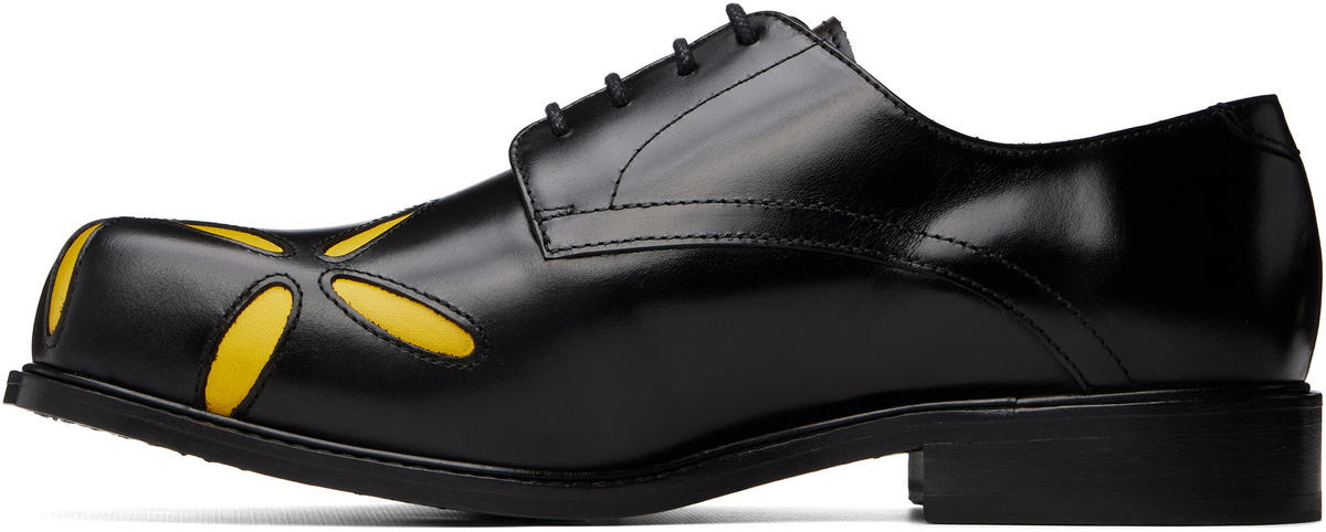 Stefan Cooke Black Slashed Square Toe Derbys
