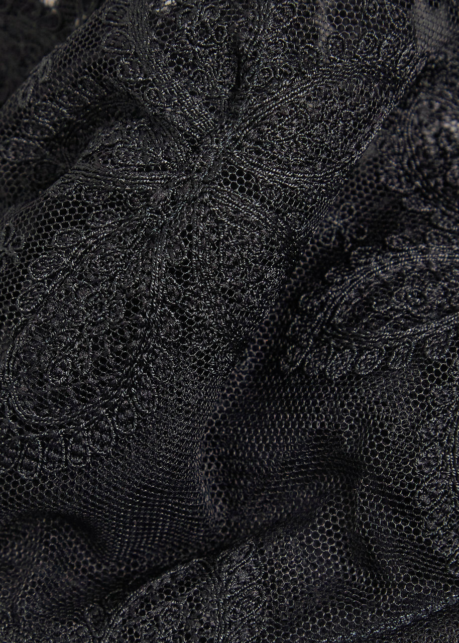 Simone PÉRÈLE Précieuse Floral-embroidered Tulle Underwired bra Black