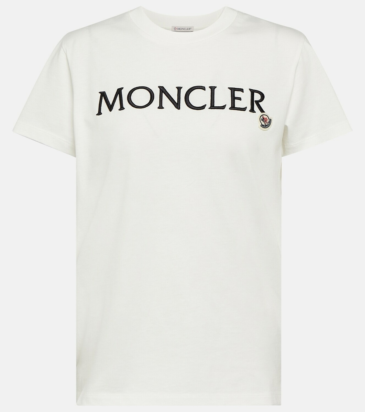 Logo Cotton Jersey T Shirt in Black - Moncler