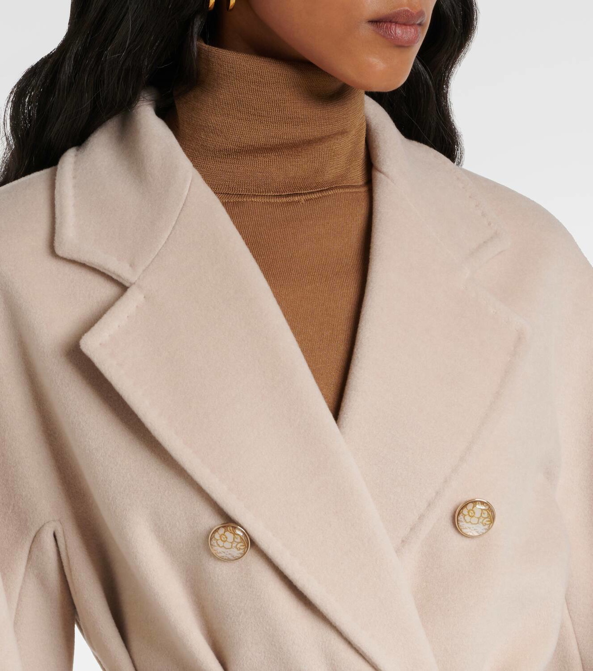 コート MAX MARA Ticino virgin wool and cashmere coat max mara Ticino double-breasted wool and cashmere coat in beige - Max