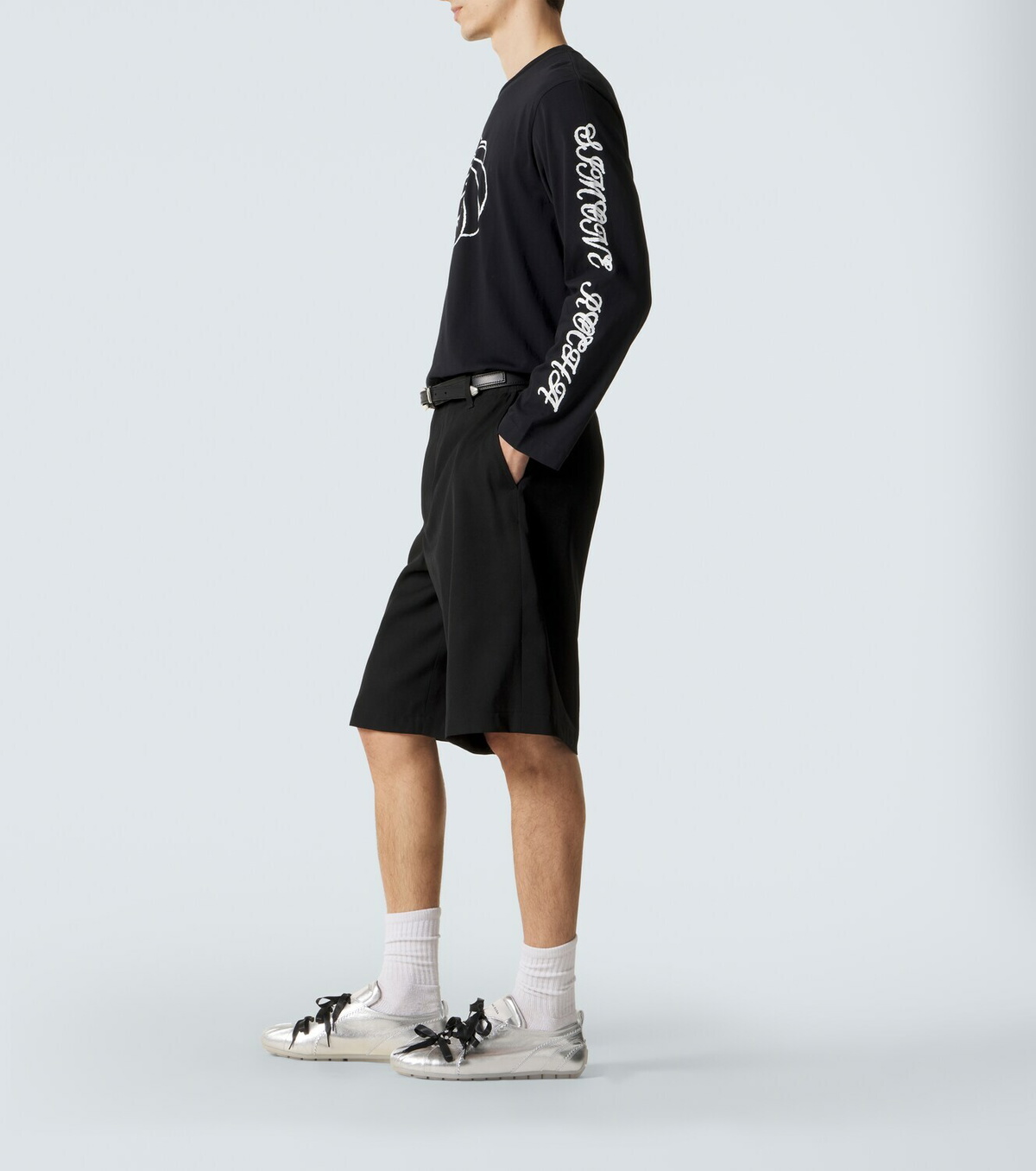 Simone Rocha Ballerina Grip metallic leather sneakers