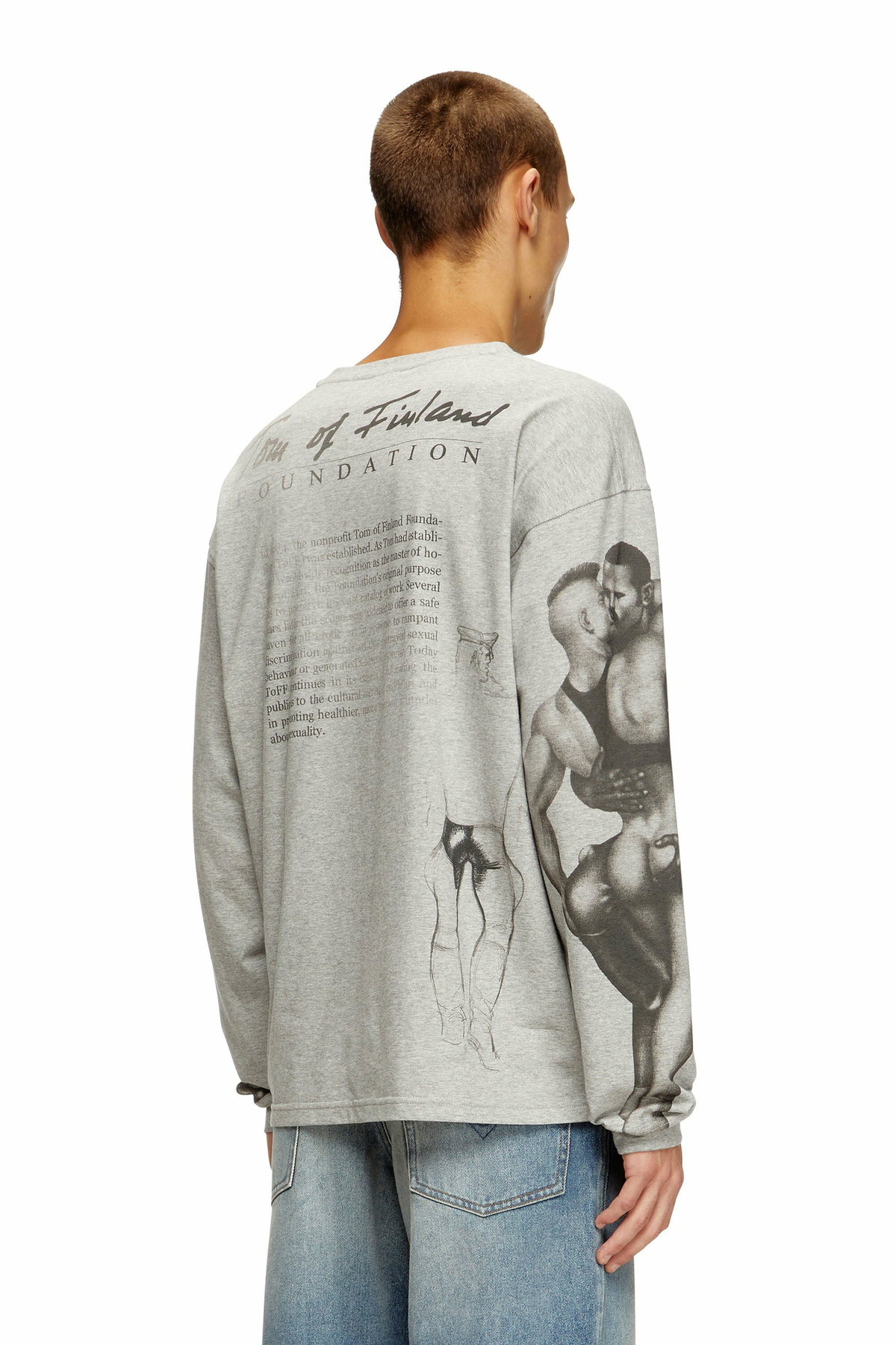 Diesel Long-sleeve T-shirt with graphic print - T-Shirts - Unisex - Grey