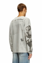 Diesel Long-sleeve T-shirt with graphic print - T-Shirts - Unisex - Grey