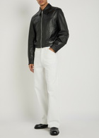 Lemaire Leather Biker Jacket Black