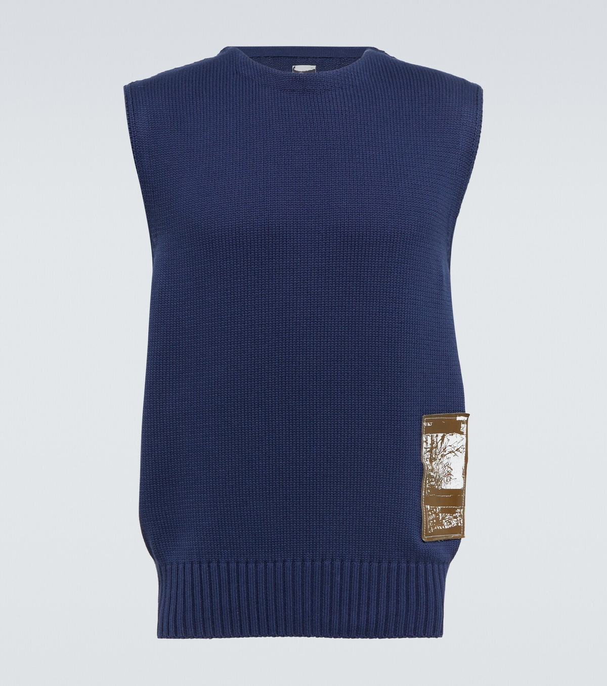 GR10K Embroidered cotton sweater vest GR10K