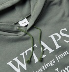 WTAPS - Logo-Print Fleece-Back Cotton-Jersey Hoodie - Green