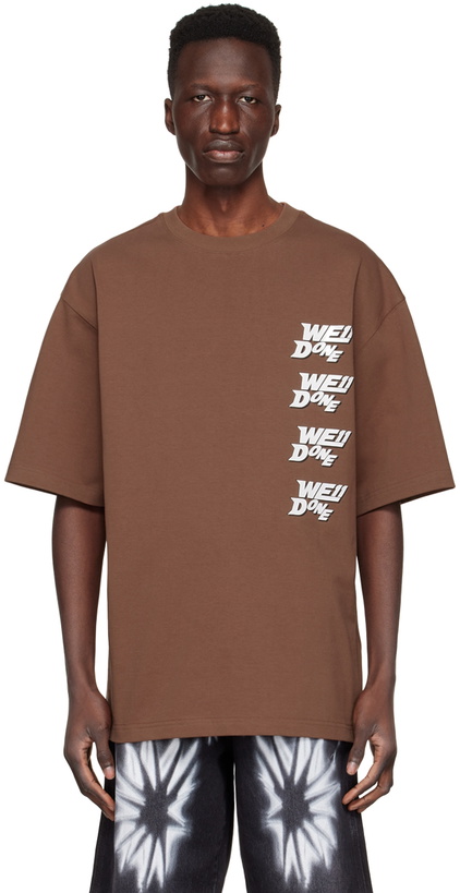 Photo: We11done Brown Cotton T-Shirt