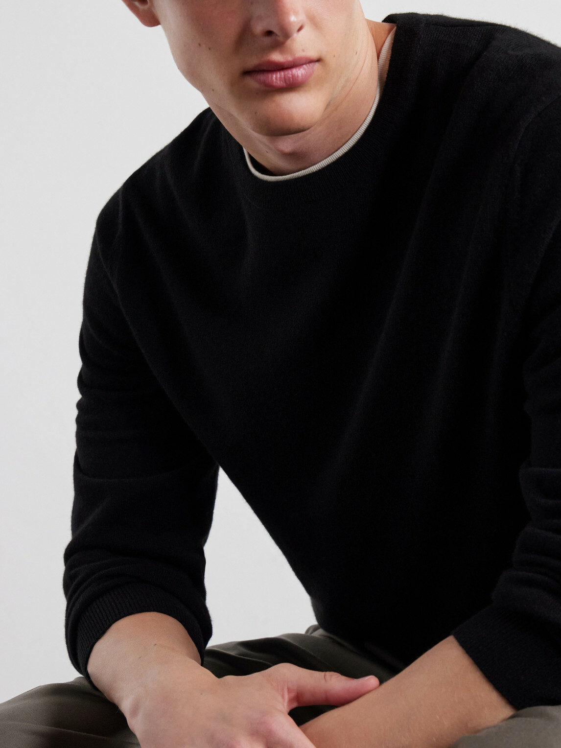N.PEAL - Oxford Cashmere Sweater - Black