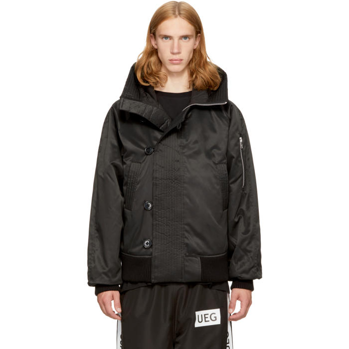 UEG Black Hooded Flyers Jacket