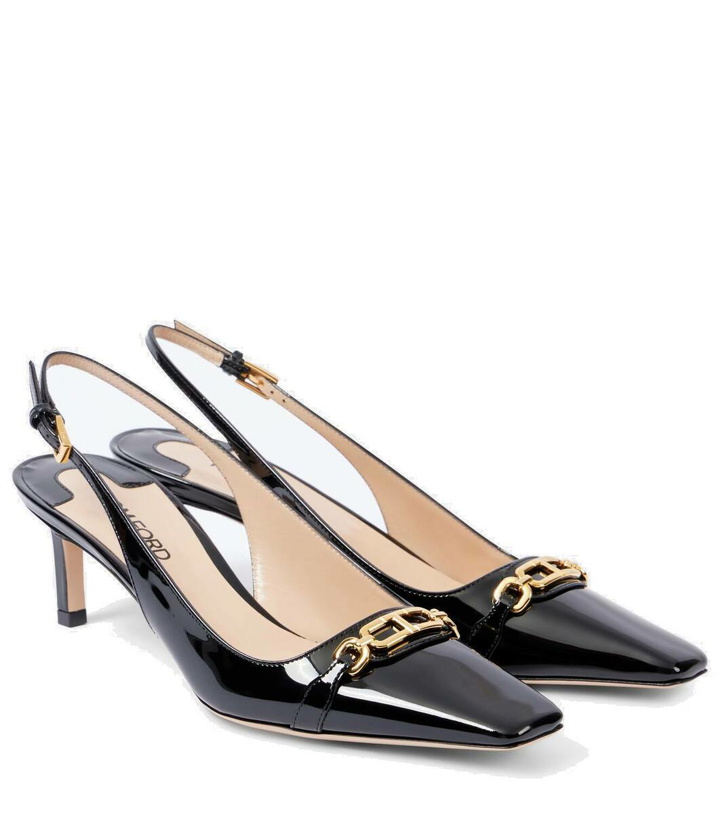 Photo: Tom Ford Whitney 55 patent leather slingback pumps