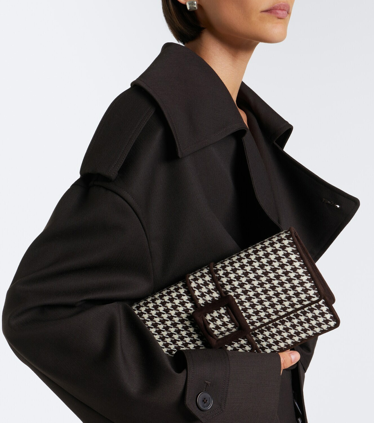 Manolo Blahnik Maycap houndstooth clutch