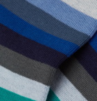 PAUL SMITH - Striped Organic Cotton-Blend Socks - Blue