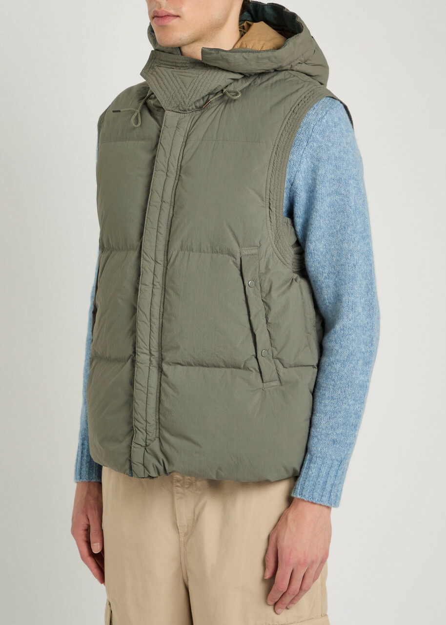 Ten C Boreal Padded Hooded Shell Gilet Grey