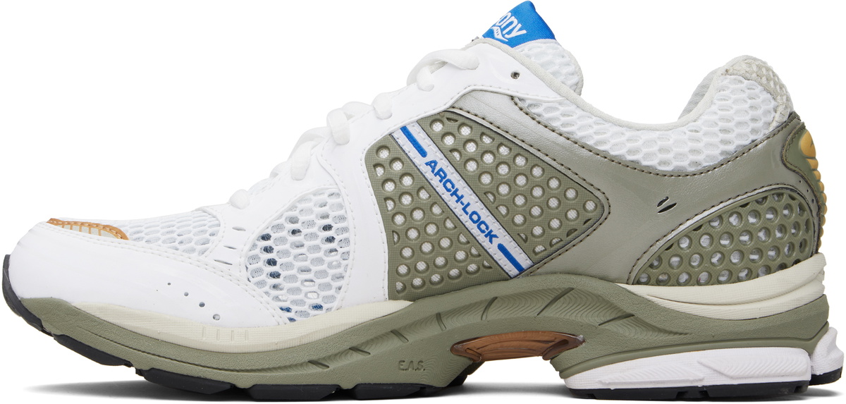 Saucony White & Khaki ProGrid Triumph 4 Sneakers