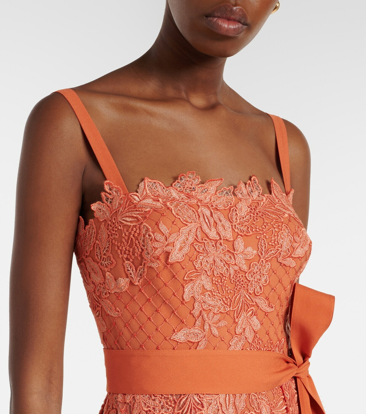 Elie Saab Embroidered lace and tulle cocktail dress