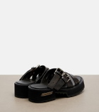 Balenciaga Venom leather platform mules